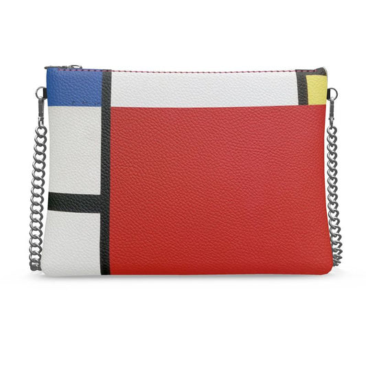 Designer Crossbody Bag – Abstract Design Inspired by Piet Mondrian (Comp #39)