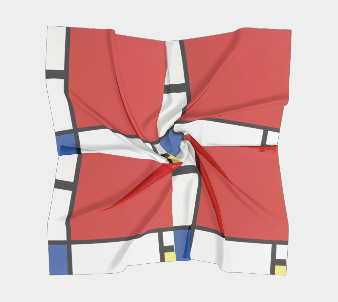 Piet Mondrian inspired abstract scarf